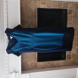 New York & Company Turquoise/Black/Blue Dress
